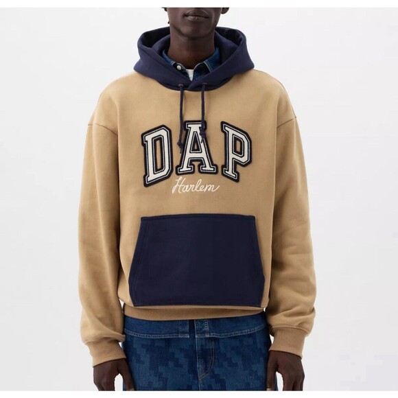 Size XL GAP x Dapper Dan DAP Logo Limited Edition Brown Hoodie Pullover NEW - Picture 1 of 3